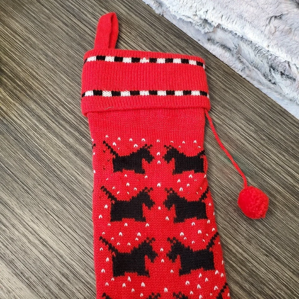 Vintage Scottie‎ Dog Terrier Christmas Stocking Knit Dept 56 1984 22